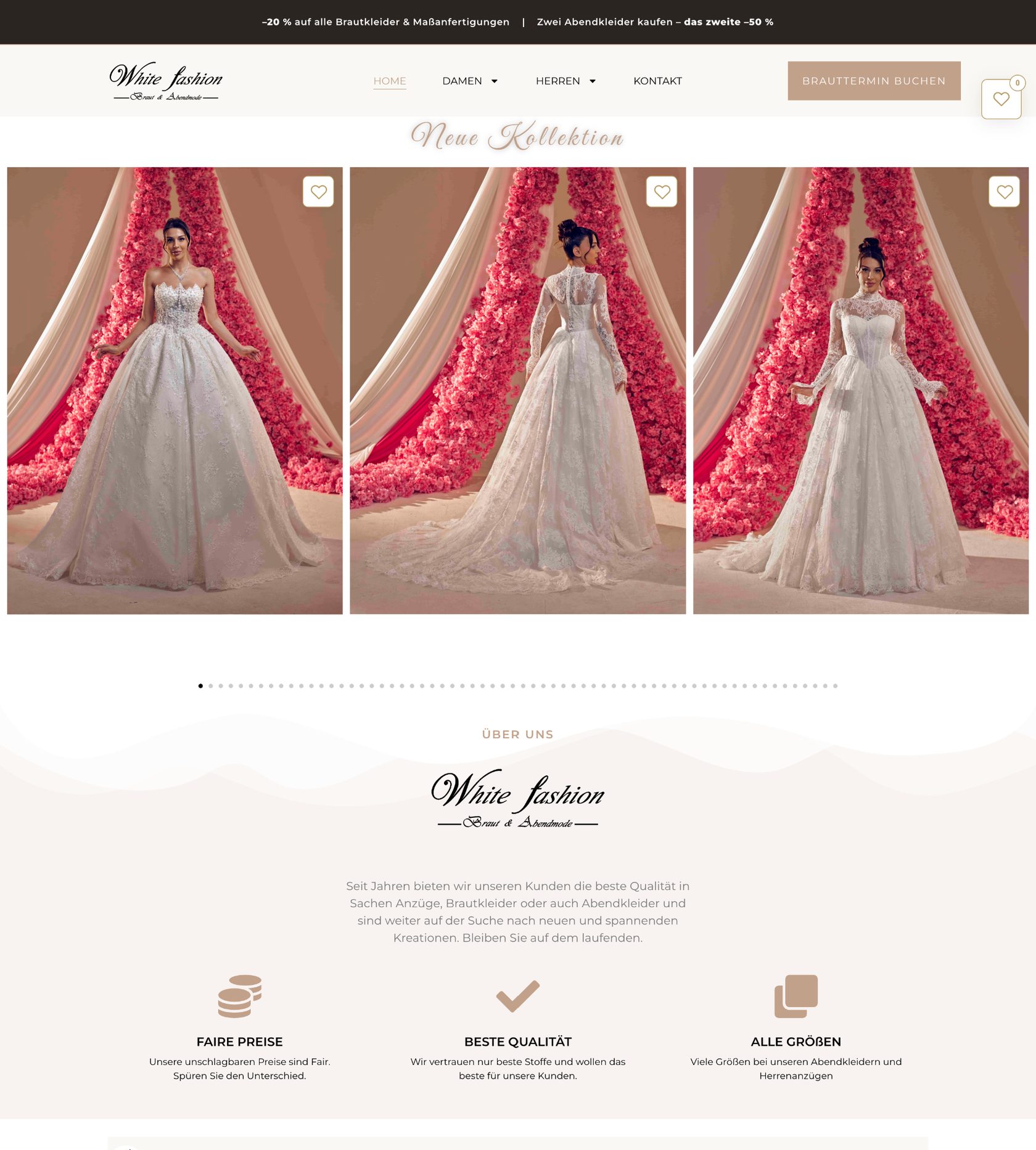 White Fashion Website – Startseite